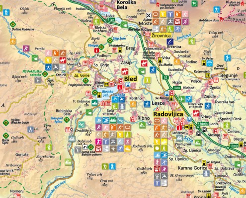 Bled - šport - tematska karta